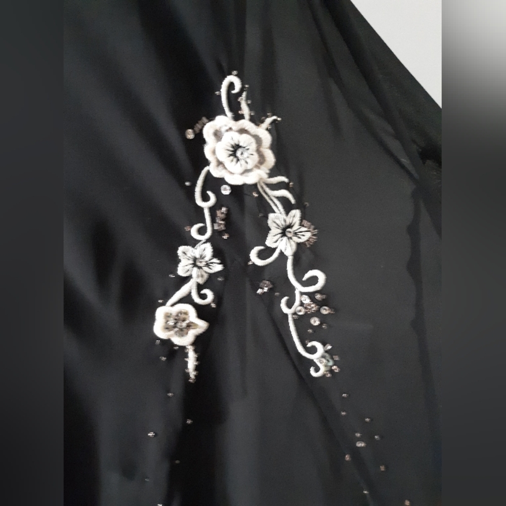 Y2K Scarlett Chiffon Beaded Midi Dress - Picture 6 of 9